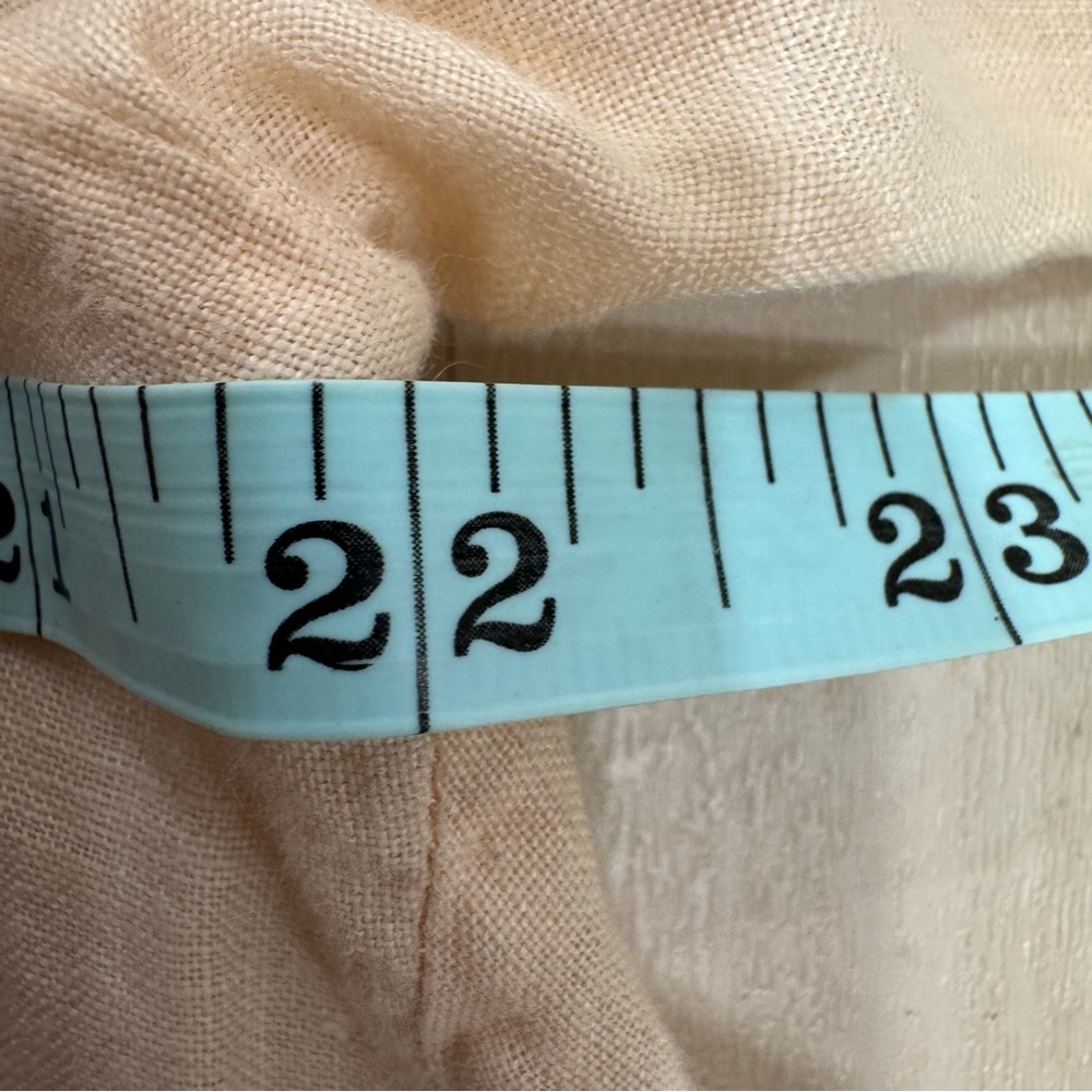 Eileen Fisher 100% Organic Irish Linen Large Tunic Button Down Shirt Pale Yellow - Picture 5 of 8